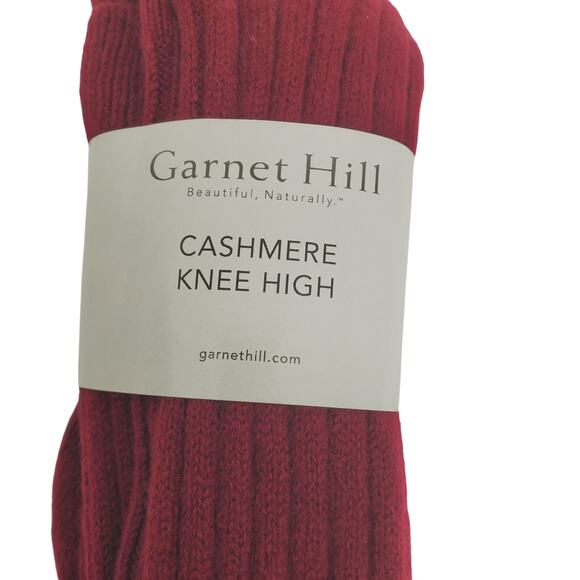 NEW Garnet Hill 82% Cashmere Knee High Socks Size 9-11 Warm Cozy Port Holiday - Picture 5 of 5
